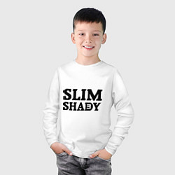 Лонгслив хлопковый детский Slim Shady: Big E, цвет: белый — фото 2