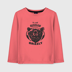 Лонгслив хлопковый детский Russian Grizzly, цвет: коралловый