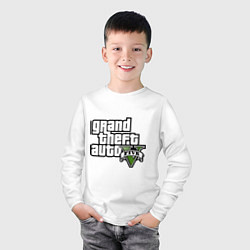 Лонгслив хлопковый детский GTA Five, цвет: белый — фото 2
