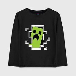 Лонгслив хлопковый детский Crash Minecraft, цвет: черный