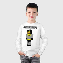 Лонгслив хлопковый детский Minecraft Batman, цвет: белый — фото 2