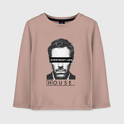 Лонгслив хлопковый детский Everyboy Lies, цвет: пыльно-розовый