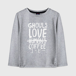 Лонгслив хлопковый детский Ghouls Love Coffee, цвет: меланж