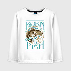 Детский лонгслив Born to Fish