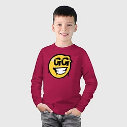 Лонгслив хлопковый детский GG Smile, цвет: маджента — фото 2