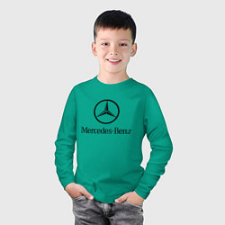 Лонгслив хлопковый детский Logo Mercedes-Benz, цвет: зеленый — фото 2