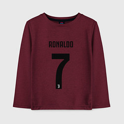 Лонгслив хлопковый детский RONALDO 7, цвет: меланж-бордовый