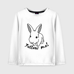 Лонгслив хлопковый детский Rabbit: follow me, цвет: белый