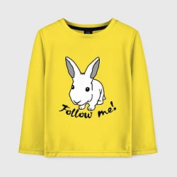 Лонгслив хлопковый детский Rabbit: follow me, цвет: желтый