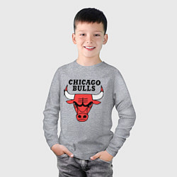 Лонгслив хлопковый детский Chicago Bulls, цвет: меланж — фото 2