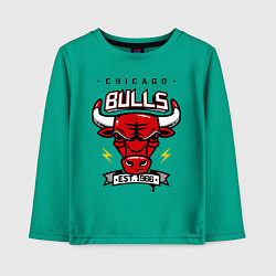 Лонгслив хлопковый детский Chicago Bulls est. 1966, цвет: зеленый