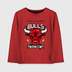 Лонгслив хлопковый детский Chicago Bulls est. 1966, цвет: красный