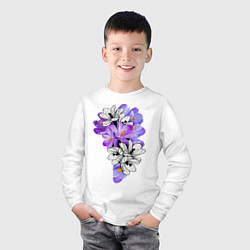 Лонгслив хлопковый детский Krokus Flower, цвет: белый — фото 2