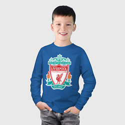 Лонгслив хлопковый детский Liverpool FC, цвет: синий — фото 2