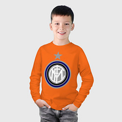 Лонгслив хлопковый детский Inter FC, цвет: оранжевый — фото 2