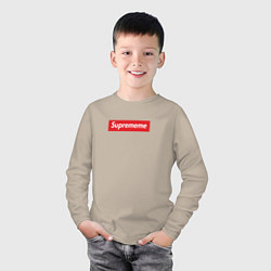 Лонгслив хлопковый детский Suprememe, цвет: миндальный — фото 2
