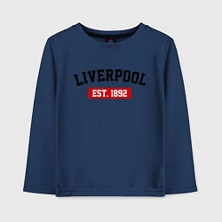 Лонгслив хлопковый детский FC Liverpool Est. 1892, цвет: тёмно-синий