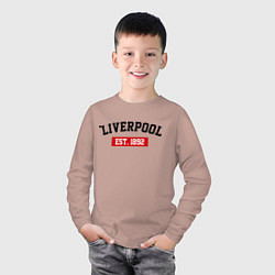 Лонгслив хлопковый детский FC Liverpool Est. 1892, цвет: пыльно-розовый — фото 2