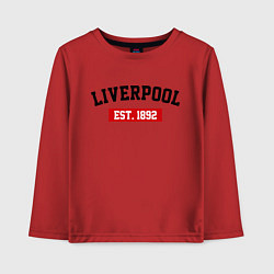 Лонгслив хлопковый детский FC Liverpool Est. 1892, цвет: красный