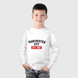 Лонгслив хлопковый детский FC Manchester City Est. 1880, цвет: белый — фото 2