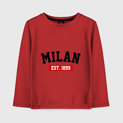 Лонгслив хлопковый детский FC Milan Est. 1899, цвет: красный