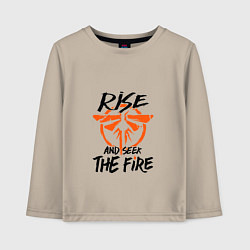 Лонгслив хлопковый детский Rise & Seek the Fire, цвет: миндальный