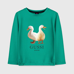 Лонгслив хлопковый детский GUSSI Ga-Ga, цвет: зеленый