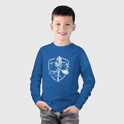 Лонгслив хлопковый детский Темный рыцарь, цвет: синий — фото 2