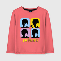 Лонгслив хлопковый детский The Beatles: pop-art, цвет: коралловый