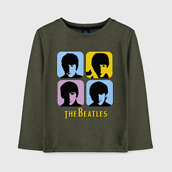 Лонгслив хлопковый детский The Beatles: pop-art, цвет: меланж-хаки