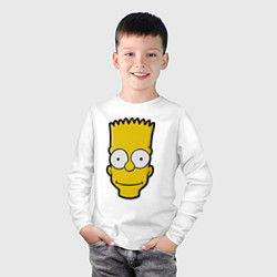 Лонгслив хлопковый детский Довольный Барт, цвет: белый — фото 2