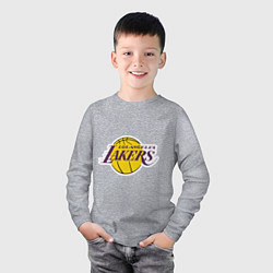 Лонгслив хлопковый детский LA Lakers, цвет: меланж — фото 2