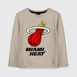 Лонгслив хлопковый детский Miami Heat-logo, цвет: миндальный
