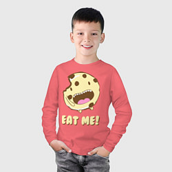 Лонгслив хлопковый детский Cake: Eat me!, цвет: коралловый — фото 2