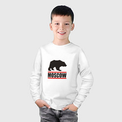 Лонгслив хлопковый детский Moscow Bear, цвет: белый — фото 2