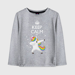 Лонгслив хлопковый детский Keep Calm & Dab Unicorn, цвет: меланж