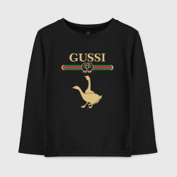 Лонгслив хлопковый детский GUSSI Fashion, цвет: черный