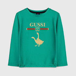 Лонгслив хлопковый детский GUSSI Fashion, цвет: зеленый