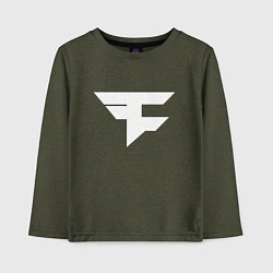 Лонгслив хлопковый детский FAZE Symbol, цвет: меланж-хаки