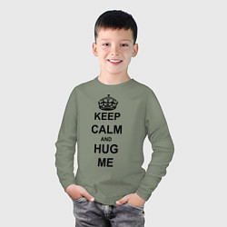 Лонгслив хлопковый детский Keep Calm & Hug Mе, цвет: авокадо — фото 2