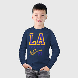 Лонгслив хлопковый детский Lebron 23: Los Angeles, цвет: тёмно-синий — фото 2