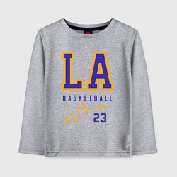 Лонгслив хлопковый детский Lebron 23: Los Angeles, цвет: меланж