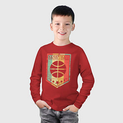 Лонгслив хлопковый детский Basketball Star, цвет: красный — фото 2