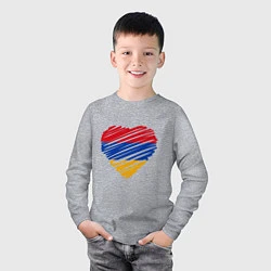 Лонгслив хлопковый детский Сердце Армении, цвет: меланж — фото 2