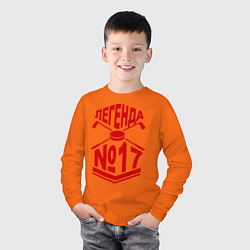 Лонгслив хлопковый детский Легенда #17, цвет: оранжевый — фото 2