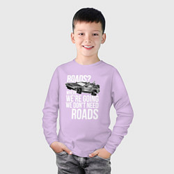 Лонгслив хлопковый детский We don't need roads, цвет: лаванда — фото 2