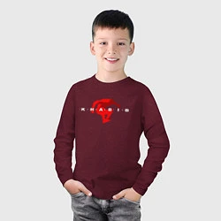 Лонгслив хлопковый детский Red Khabib, цвет: меланж-бордовый — фото 2