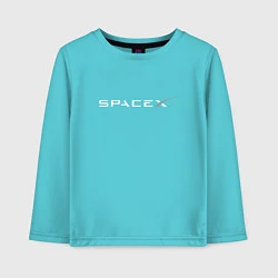 Лонгслив хлопковый детский SpaceX, цвет: бирюзовый