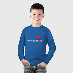 Лонгслив хлопковый детский Армения, цвет: синий — фото 2