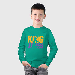 Лонгслив хлопковый детский King James, цвет: зеленый — фото 2